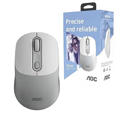 Mouse Optico Sem Fio Aoc 2,4Ghz e Bluetooth Recarregável
