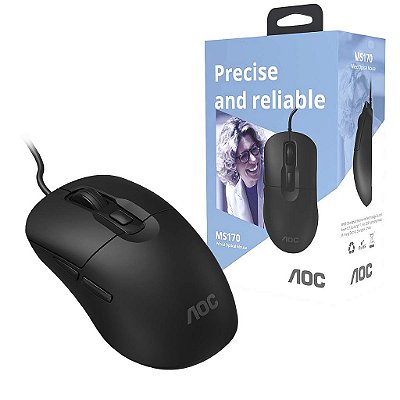 Mouse Com fio Usb Escritório Ergonomico 4 Botões 3600dpi