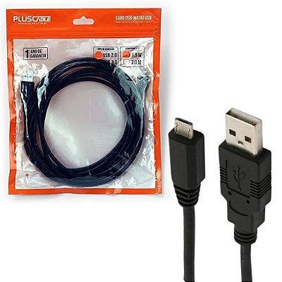 Cabo Usb 2.0 Para Controle Ps4 Am X Micro Usb 1,8m Pluscable