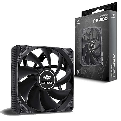 Cooler Fan Para Gabinete C3Tech 120mm 12cm Preto F9-200BK