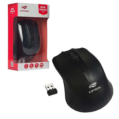Mouse Optico C3Tech Sem Fio Wi-fi 1000dpi Preto M-W20Bk