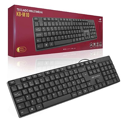Teclado Usb Resistente a Respingos Kb-M10Bk Preto C3Tech