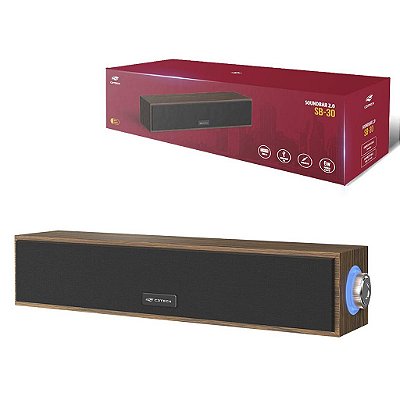 Soundbar 2.0 6W Conexao P2 Madeira Marrom Sb-30Bw Usb C3Tech