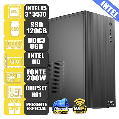 Computador Mdi Intel Core I5 8gb Ssd 120Gb Escritório Win 10