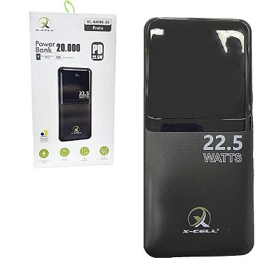 Carregador Portátil Powerbank 20.000Mah Usb C Light Preto