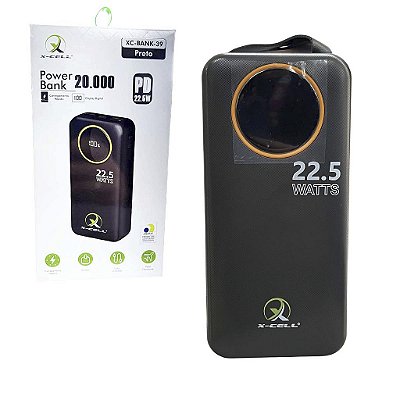 Carregador Portátil Powerbank 24.000Mah Usb C Light Preto