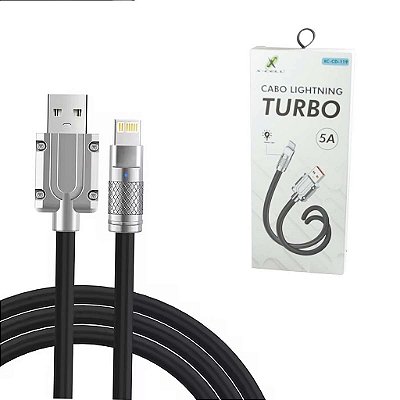 Cabo Usb Para Iphone Carga Rápida Turbo Metal Silicone 120w