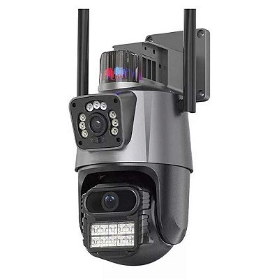 Camera Speed Dome Externa Poe 360º FHD 2 Lentes Com Fonte