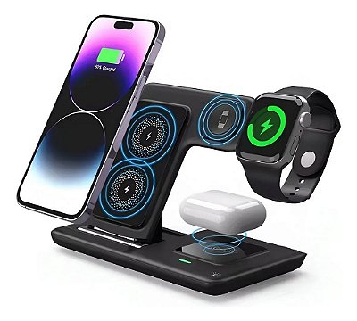 Carregador Base Dock Sem Fio 3x1 X-Cell Para Iphone Indução