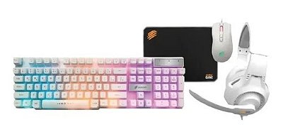 Combo Gamer Thunder 4 Em 1 Teclado Headset Mouse E Mousepad