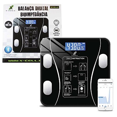 Balança Digital Corporal Banheiro Bioimpedância Bluetooth