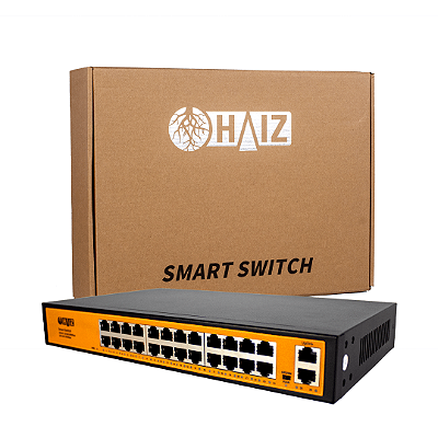 Switch 24 Portas Gigabit POE + 2 Portas Uplink Vlan HAIZ