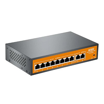 Switch Poe Haiz 8 Portas + 2 Uplink 10/100mbp Hz-ef1010p-ea2