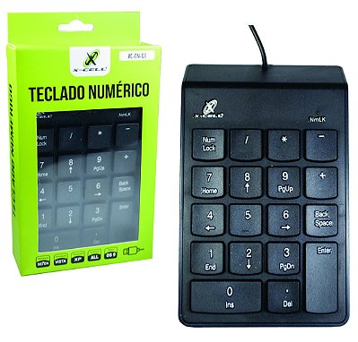 Teclado Numérico Usb X-cell Portátil P/ Notebook Preto Tn01