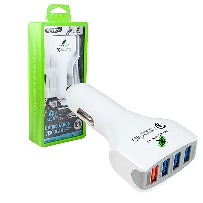 Carregador Veicular X-cell, 4 Portas, 5v, 8w, 9.1a Xc-v8usb