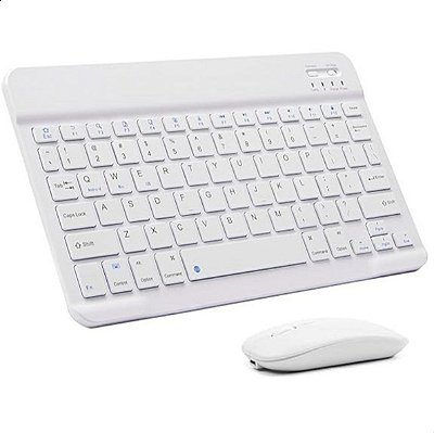 Kit Mouse Teclado Sem Fio Wireless Notebook Tablet Ipad Top