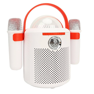 Caixa De Som Bluetooth Karaoke Megafone 2 Mic Leds Rgb 30w