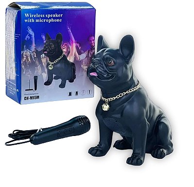 Caixa de Som Bluetooth Karaoke Buldog Microfone Preto