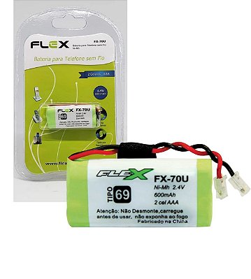 Bateria Para Telefone Sem Fio Intelbras 2,4v 600mah AAA Flex