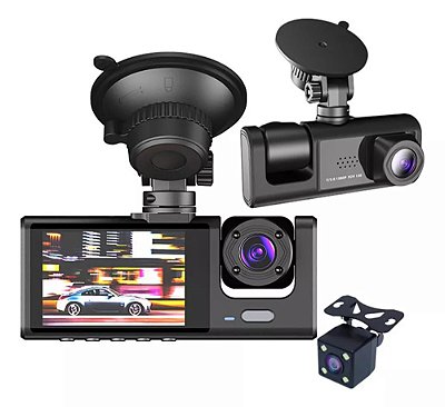 Camera Dvr Veicular Com Camera De Ré 1080p Full HD Uber Taxi