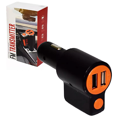 Transmissor Fm Bluetooth Para Rádio De Carro 12v E 24v 2 Usb