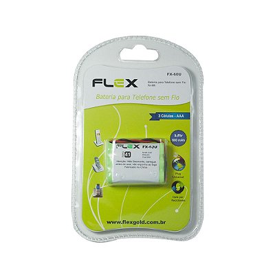 Bateria Telefone Sem Fio, 3.6v, 600 Mah, Tipo 41 Flex Fx-60u