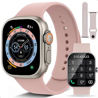 Relógio Inteligente Smart Watch T30 2.01 51mm Pulseira Rosa