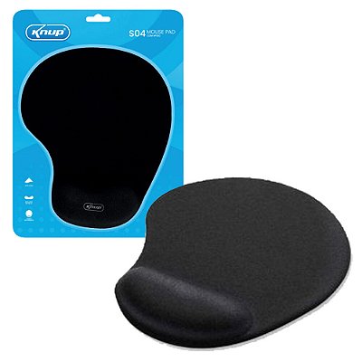 Mouse Pad Gel Preto Apoio De Pulso Ergonomico Office Knup