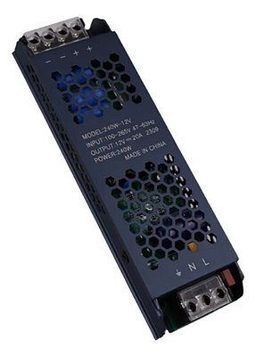 Mini Fonte Chaveada Bivolt 20a 12v 240w Slim  Fita Led Som