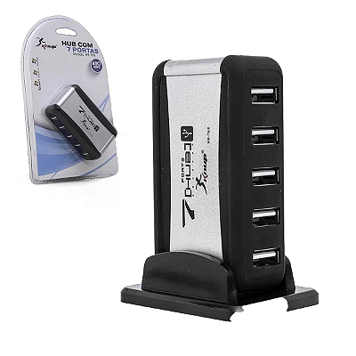 Hub Usb 2.0 Com 7 Portas E Fonte De Alimentação Knup