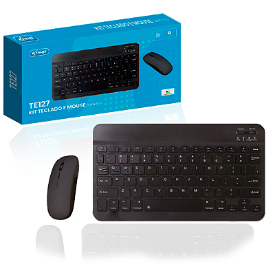 Kit Teclado e Mouse Sem Fio Bluetooth P/ Mac Android Tablet