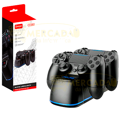 Base Recarga P/ Controles De Ps4 2 Controles Led Indicador