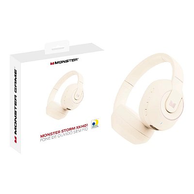 Fone Bluetooth 5.3 Headphone Gamer Monster 25 Horas Rosê