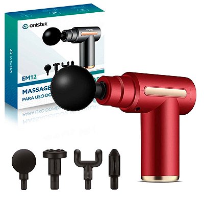 Massageador Portátil Muscular Lombar Cervical Face Vermelho