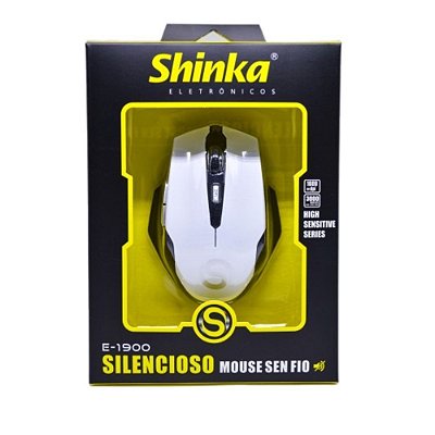Mouse Gamer Sem Fio Wireless Rgb1600 Dpi Branco Shinka