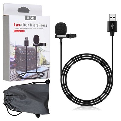 MICROFONE DE LAPELA COM ENTRADA USB OMNIDIRECIONAL JH-044