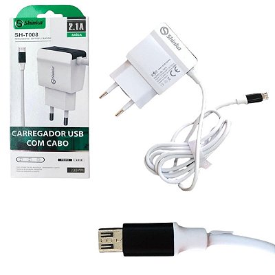 Tomada Carregador V8 Micro Usb 1 Saída Usb 2.1a Samsung J5