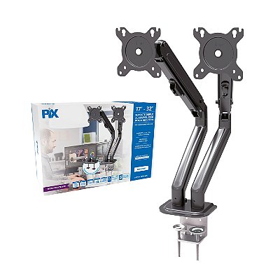 Suporte Monitor Ajustável 17 A 32 Braço Mecanico Duplo Px-25