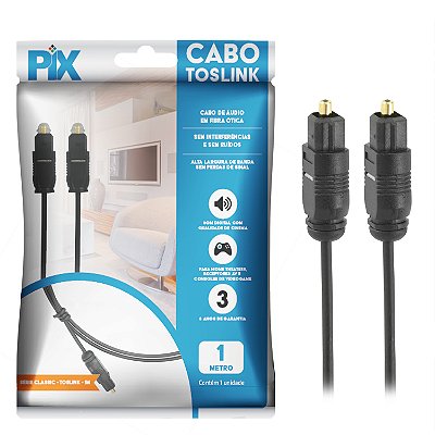 Cabo Óptico Digital De Áudio 1m Toslink Chipsce 018-9001