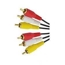 Cabo Rca Coaxial 3 + 3 Rca Coaxial Central 5M Gold  Pix