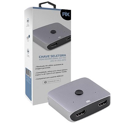 Switch Splitter Hdmi Com Chave Seletora Bidirecional 4K 60Hz