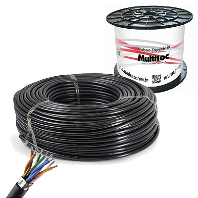 Bobina Cabo De Rede Blindado Preto 4 Pares Cat5 Ftp 305m