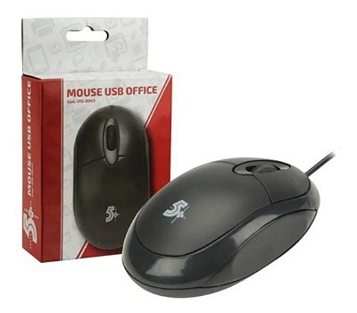 Mouse Óptico Usb 5+ Office Ergonômico Plug And Play 1000dpi