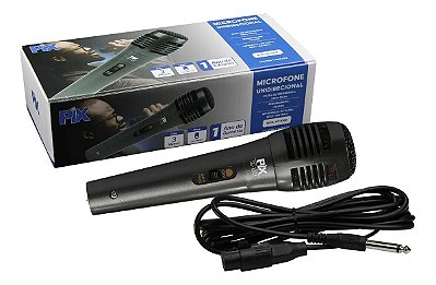 Microfone Dinâmico Cardióide E Unidirecional Com Fio