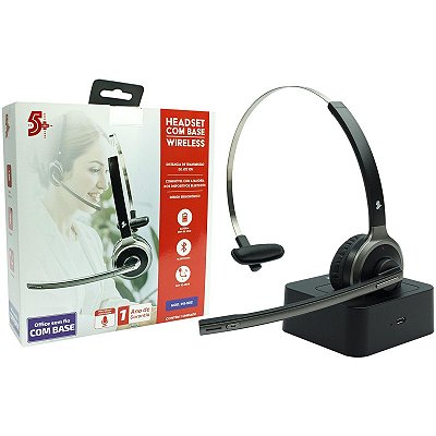 Headset Office Sem Fio Bluetooth Com Base Hs-202 5+