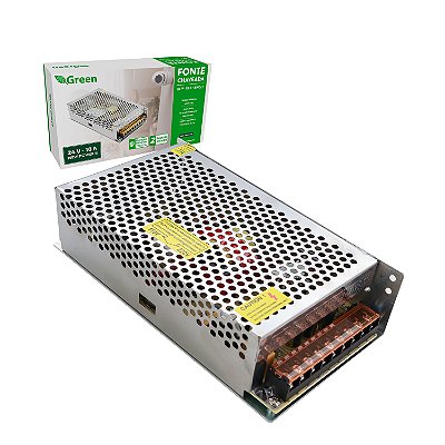 Fonte Chaveada 24v 10a 240w Bivolt Gabinete Metal Colmeia