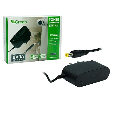 Green Fonte Chaveada 9v 1a Bivolt - Plug 5,5mm X 2,1mm