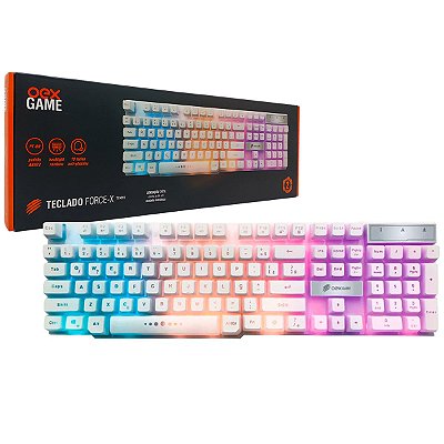 Teclado Gamer Force-x Usb Oex Iluminado Branco Tc201