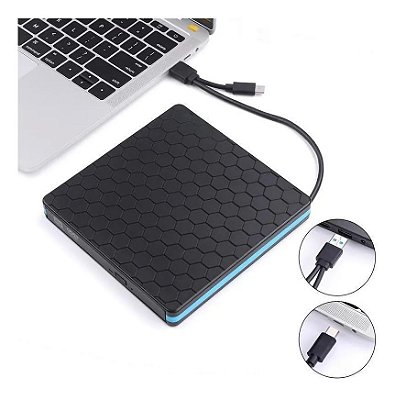 Leitor Gravador Usb 3.0/Usb C Pc Slim Externo Cd Dvd Dg-320