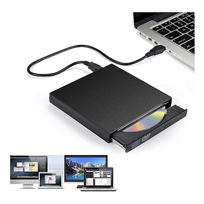 Gravador De Dvd E Cd Externo Usb Windows 7, 8, 10, 11 Dex